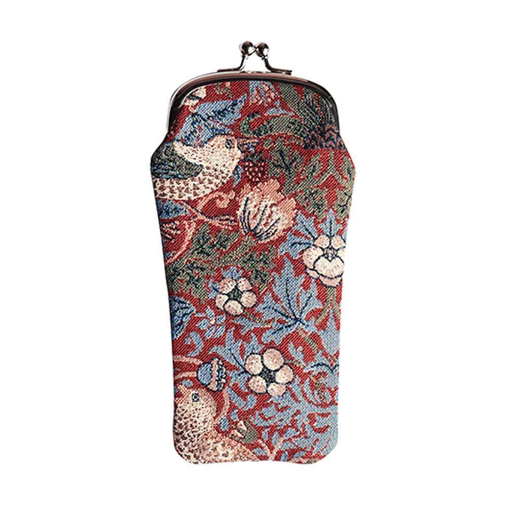 WILLIAM MORRIS STRAWBERRY THIEF RED GLASSES SUNGLASSES POUCH CASE