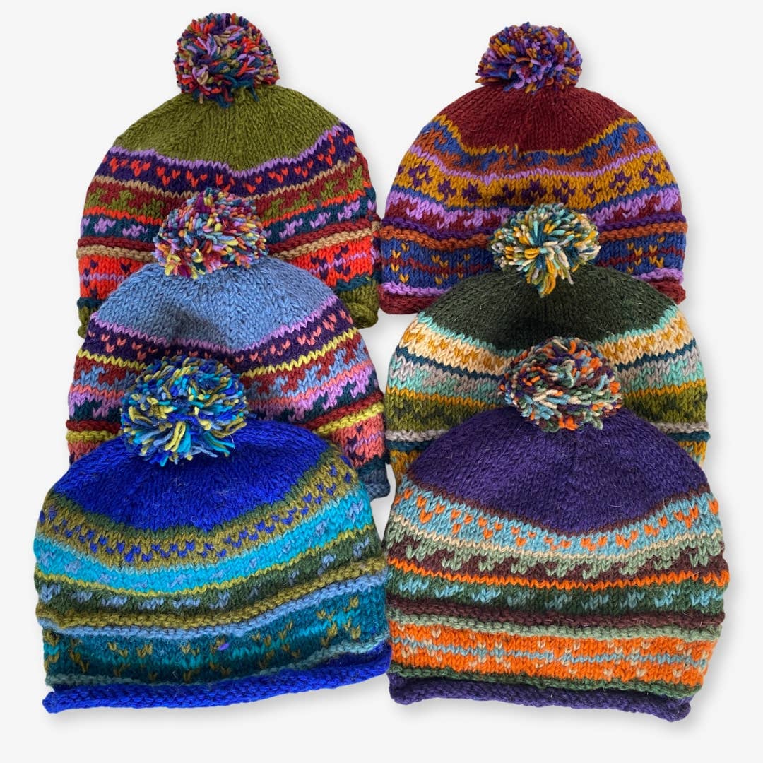 Wool Knit Stocking Hat, fleece lined