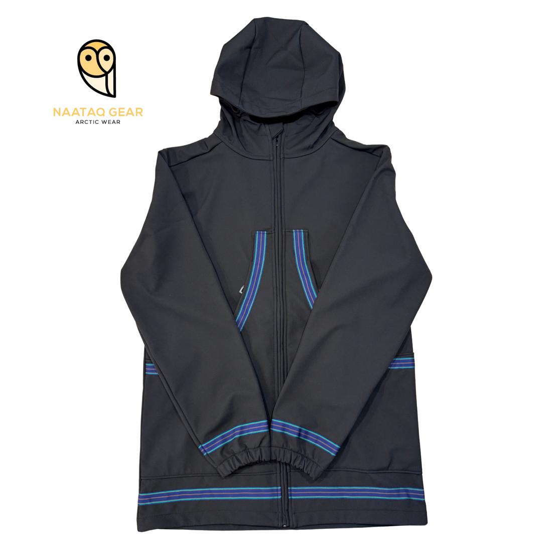 Black-Fleece Lined Siku Jacket - Stripe Trim (Unisex)