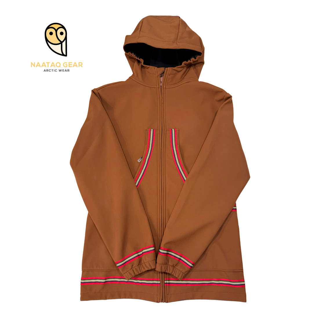 Pecan-Fleece Lined Siku Jacket - Stripe Trim (Unisex)