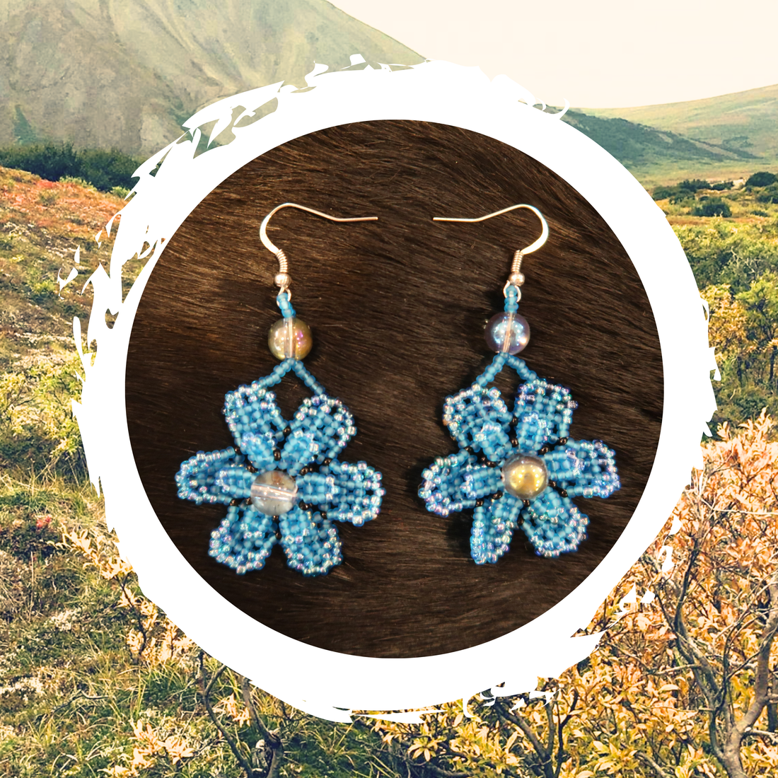 Katie Waska - Blue Flower Earrings