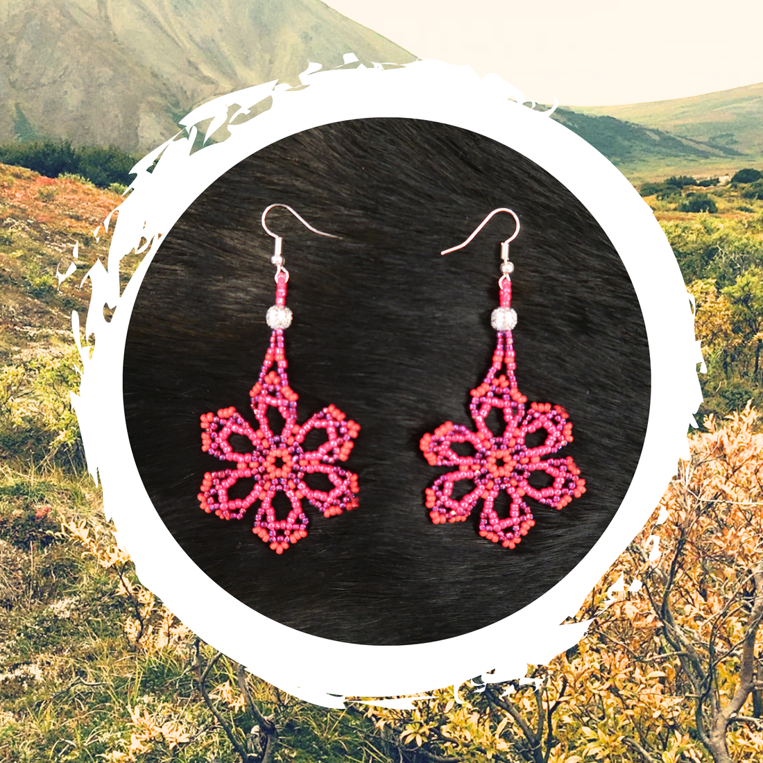 Katie Waska - Red/Maroon Flower Earrings