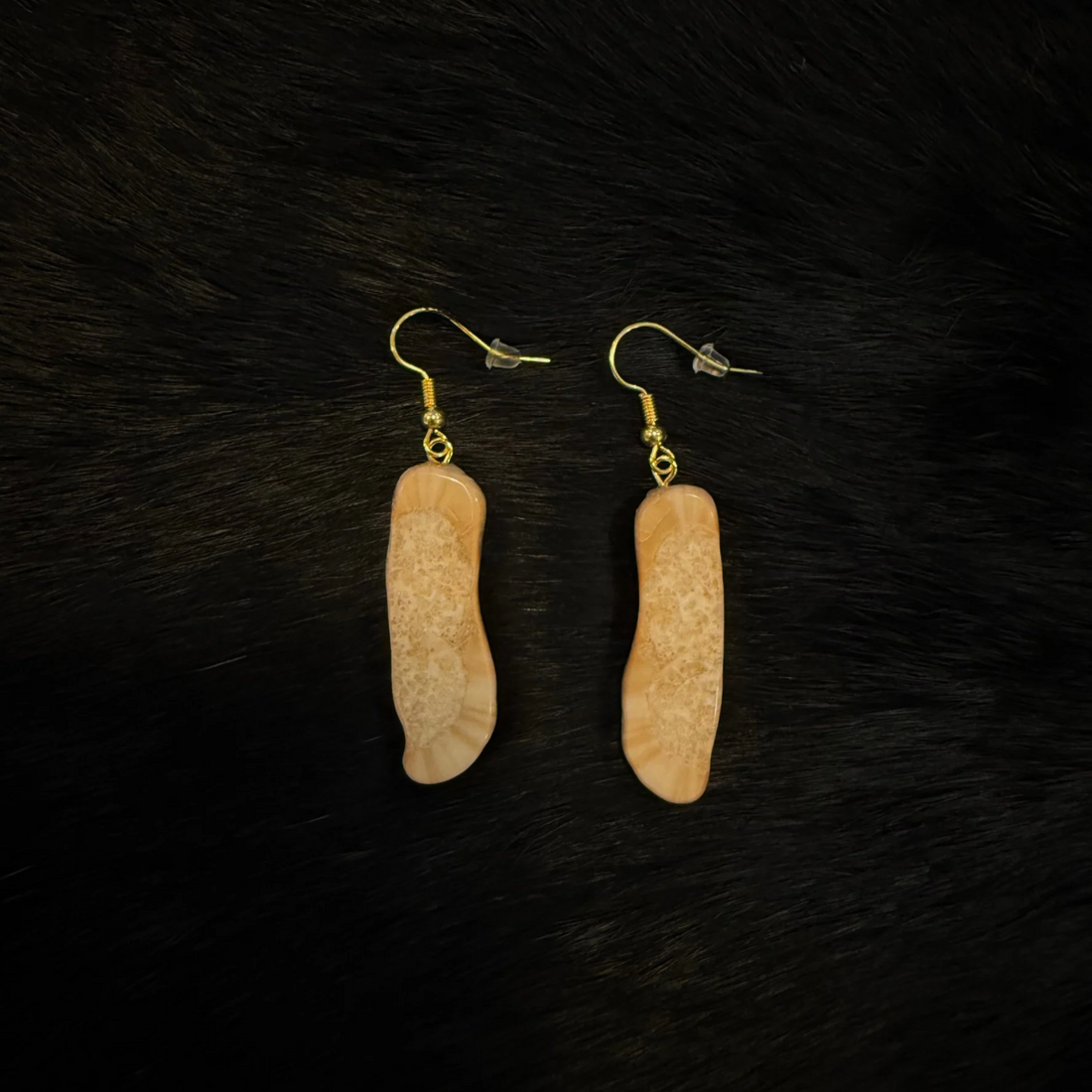 Danielle Komok Fossilized Polished Ivory Earrings